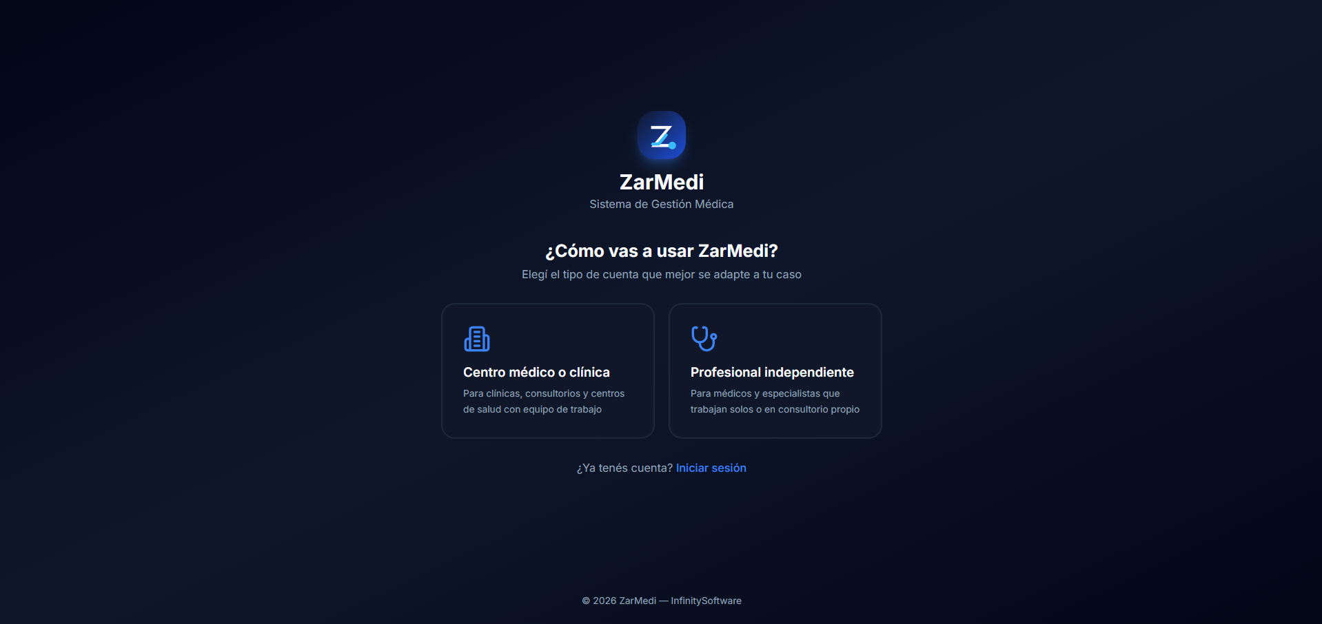 Zarmedi — Plataforma SaaS de gestión clínica vista 3
